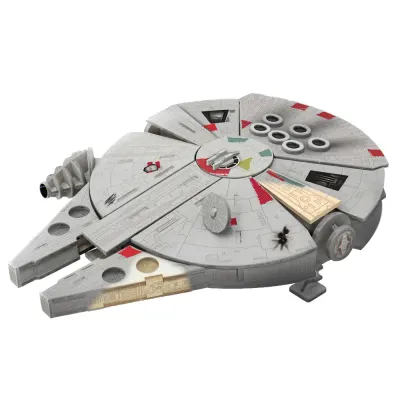 Macheta de Asamblat Wood WorX - Star Wars - Millennium Falcon cu 80+ piese din lemn + vopsea, pensula si adeziv inclus