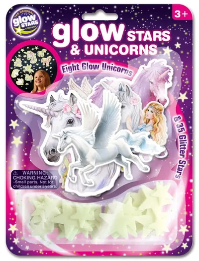 Stickere fosforescente Brainstorm Glow - Stele si unicorni, 43 bucati