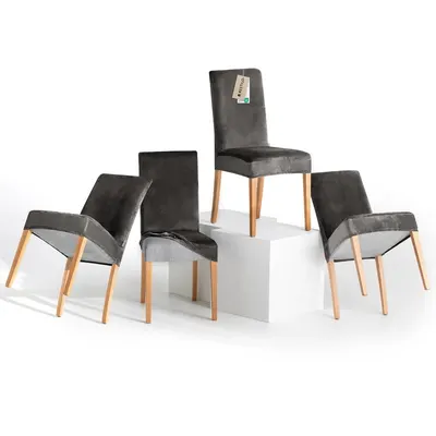 Huse gri 4 buc. elastice pentru scaun 48 cm Sento – Restilo