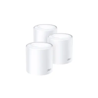 Sistem Mesh Gigabit Dual-Band TP-Link DECO X60(3-PACK), 2 porturi, 2.4/5.0 GHz, 2402 Mbps, 650 M, WiFi6