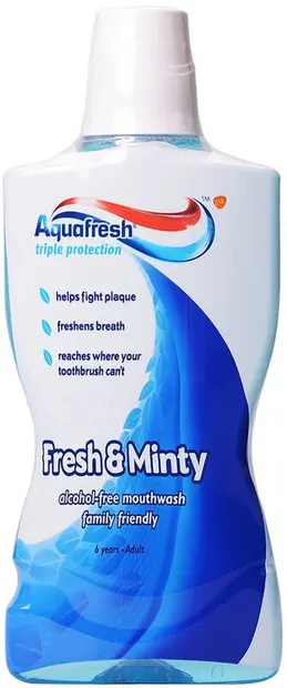 Aquafresh Apă de gură Fresh & Minty, 500 ml