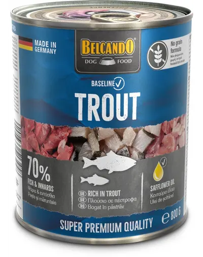 BELCANDO Baseline conserva hrana caini 800g cu pastrav