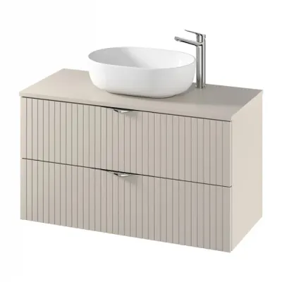 Dulap baie suspendat 100 cm pentru lavoar, casmir mat, MDF, Cersanit Tirso