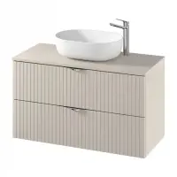 Dulap baie suspendat 100 cm pentru lavoar, casmir mat, MDF, Cersanit Tirso