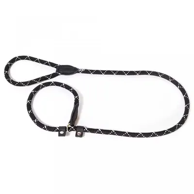 Lesa cordelina cu opritor dresaj, K9 2020R-IDC, 12 mm x 2 m, neagra/ fluorescenta