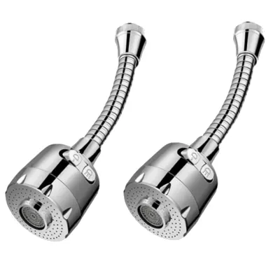 Set 2 Racorduri Universale SILVER Flexibile cu Cap de Dus Robinet