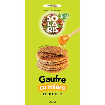 Gaufre Bio cu miere, 175g, Solaris