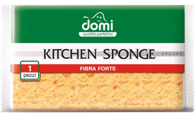 Burete de bucătărie Domi - Fibra Forte, 1 bucată, galben