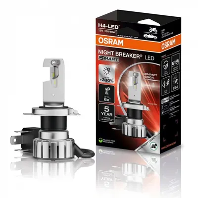 LED H4 Moto Osram Smart omologare RAR Street Legal +330%
