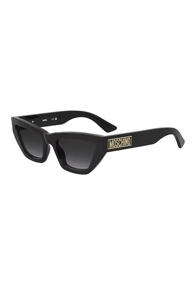 Ochelari de soare cat-eye dreptunghiulari cu lentile in degrade - Auriu/Negru
