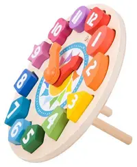 Ceas educativ din lemn pentru copii Classic World - cu sortator