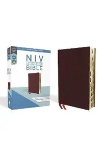NIV, Thinline Bible, Bonded Leather, Burgundy, Indexed, Red Letter Edition