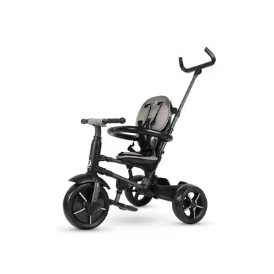 Tricicleta pentru copii Qplay Rito Star Rosu pliabila, cu maner cu control al directiei, spatar matlasat ajustabil in 2 pozitii, de la 10 luni, roti din spuma Eva, frana dubla si copertina XXL cu protectie UV50