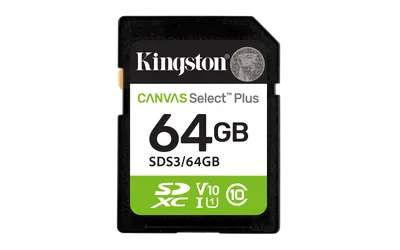Card de memorie Kingston Canvas Select Plus Gen3 SDXC, 64 GB, Clasa 10