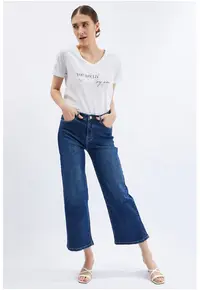 Blugi kick flare - Bleumarin