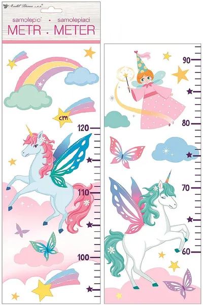 Metru de perete pentru copii Andel Prerov - Unicorn, până la 120 cm