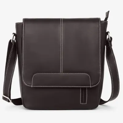 Geanta de umar unisex, Gabrielle, GT3873, piele naturala, Maro inchis
