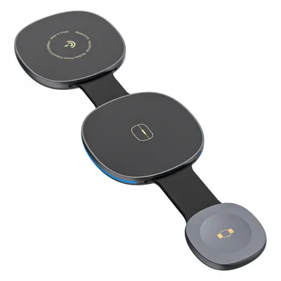Incarcator Retea Wireless Dudao A11S 3in1, 15W, Negru