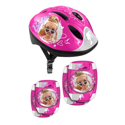 Combo set Barbie, casca reglabila, genunchiere si cotiere, 3-6 ani, Stamp