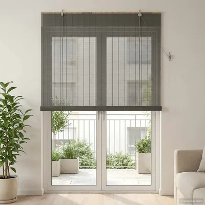 vidaXL Rulou textil Gri 150 x 220 cm Bambus