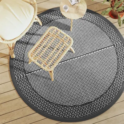 vidaXL Covor de exterior, ARAKIL gri, Ø160 cm, PP