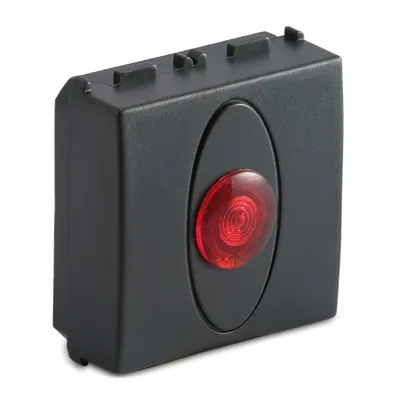 Priza cu lampa lumina rosie de usa, 2 module, 220V, gri