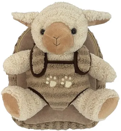Ghiozdan pentru grădiniță S. Cool Baby Animals - Lamb, cu jucărie de pluș
