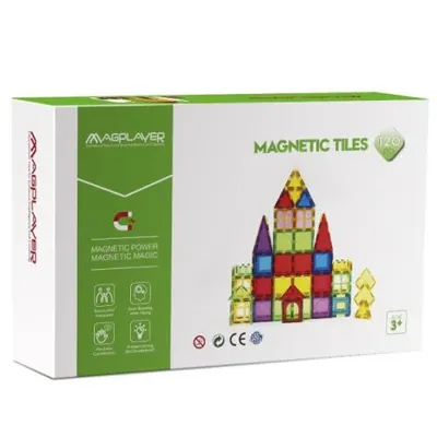 Set de constructie magnetic 3d - 120 piese