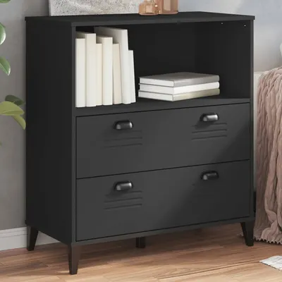 vidaXL Bibliotecă „VIKEN”, negru, 80x40x90 cm, lemn prelucrat