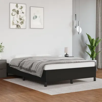 vidaXL Cadru de pat fără saltea, negru, 140x200 cm, piele ecologică