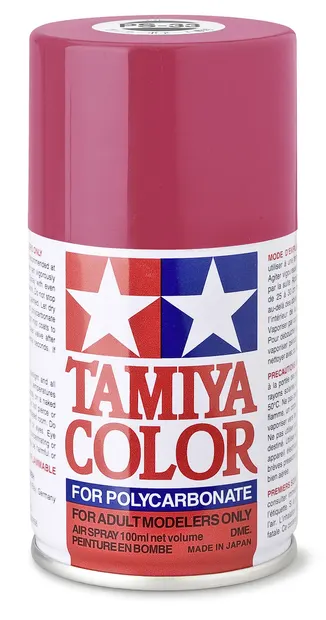 Vopsea spray Tamiya pentru suprafete transparente din policarbonat - PS-33 Cherry Red (100 ml) (TAM86033)