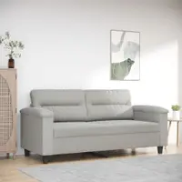 Gossi canapea cu 2 locuri, gri deschis, 140 cm, tesatura microfibra
