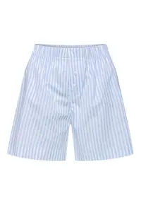 Pantaloni scurti dama - Bumbac - Alb/Albastru