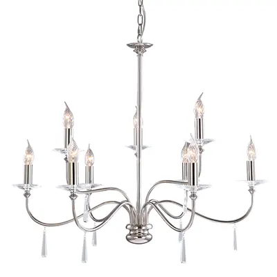 Corp de iluminat suspendat, lustra Finsbury Park 9 Light Chandelier – Polished Nickel