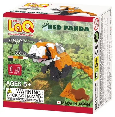 Constructor pentru copii LaQ Animal World - Panda roșie, 88 piese