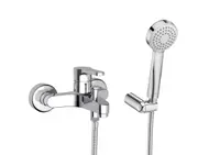 Set 2 in 1 baterie cada Roca Arola A5A0A6AC0K, aparenta, para de dus, furtun de dus, suport para de dus, Crom