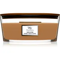 Woodwick Santal Myrrh lumânare parfumată cu fitil din lemn (hearthwick) 453,6 g