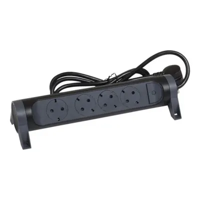 Prelungitor Sch 4x2p+t Premium Rotativ si Fixabil 1,5m 1,5mm2 Negru