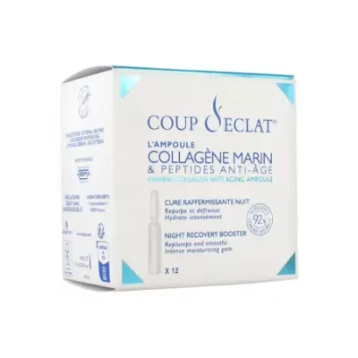 Fiole colagen marin si peptide anti-age Coup d Eclat, Asepta | 12 fiole