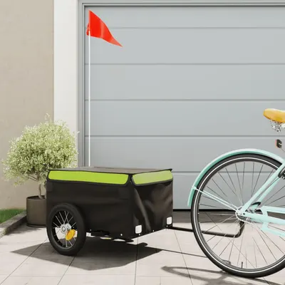 Gossi remorca pentru biciclete, negru si verde, 30 kg, fier