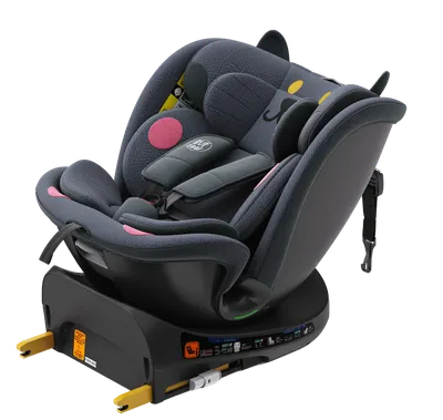 Scaun auto Buf Boof B-Joy Deluxe DarkGreyCat iSize cu isofix, pozitie somn 155 grade, rotativ 360 grade, 40-150 cm