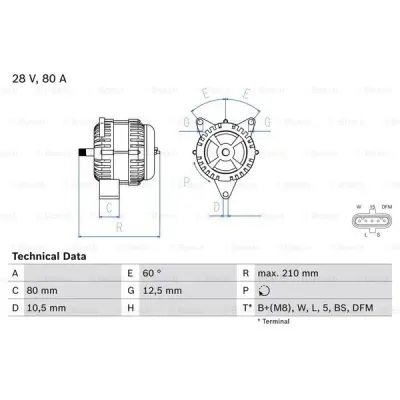Generator/alternator BOSCH 0 986 046 560