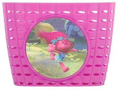 Cos de bicicleta pentru copii Punky, material plastic, culoare roz