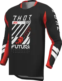 Tricou atv cross copii Thor Launchmode Futura, culoare negru rosu, marime 2YXS
