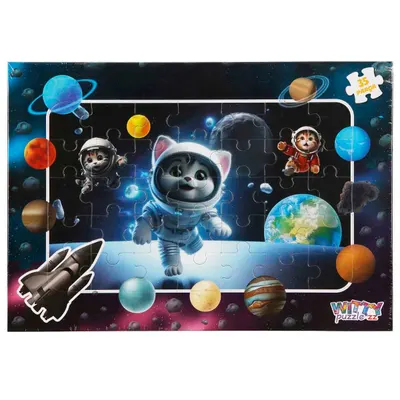 Puzzle Witty Puzzlezz, Pisica astronaut, 35 piese