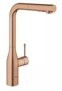 Baterie bucatarie Grohe Essence 30504DL0, 3/8 inch, inalta, tip L, dus, 2 functii, monocomanda, Cupru mat