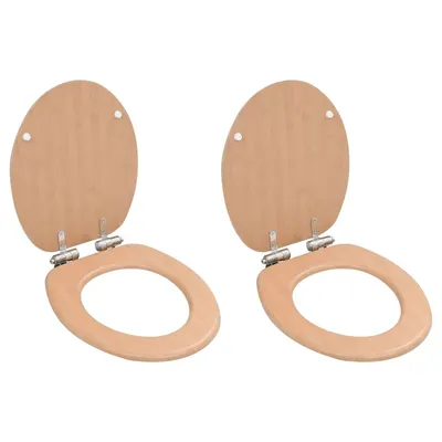 vidaXL Capace WC cu închidere silențioasă, 2 buc., MDF, design bambus