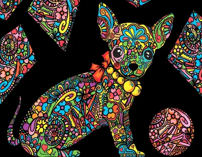Tablou de colorat ColorVelvet - Chihuahua, 29,7 x 21 cm
