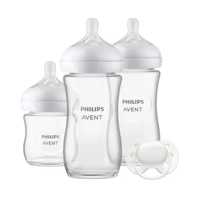 Set 3 biberoane din sticla Avent Natural Response
