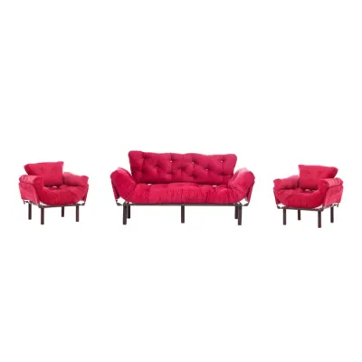 Set NITTA 3-1-1, canapea extensibila 3 locuri si 2 fotolii extensibile, bordo